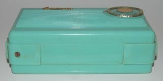 Vintage CROWN PR - 530 Turquoise 4 Tube Hybrid Portable Radio 1950s 5