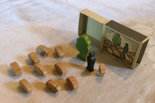 Vintage Juri West German Matchbox Mini Wood Block Play Set 1940’s Shepard & Lamb 2