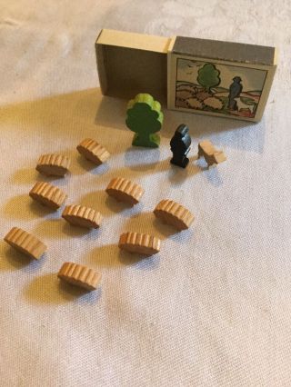 Vintage Juri West German Matchbox Mini Wood Block Play Set 1940’s Shepard & Lamb 3