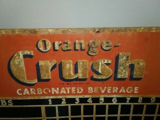 Vintage Orange Crush Embossed Tin Sign 1930 ' s Stout Comp.  Baseball Scoreboard 2