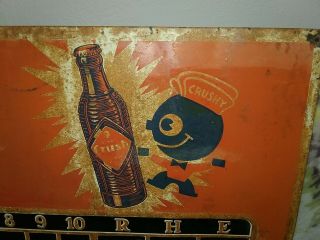 Vintage Orange Crush Embossed Tin Sign 1930 ' s Stout Comp.  Baseball Scoreboard 3