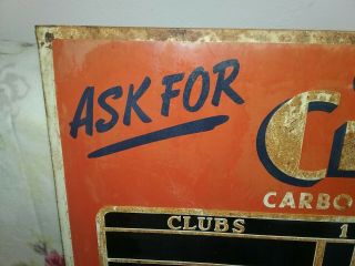Vintage Orange Crush Embossed Tin Sign 1930 ' s Stout Comp.  Baseball Scoreboard 4