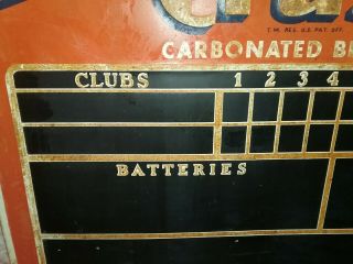 Vintage Orange Crush Embossed Tin Sign 1930 ' s Stout Comp.  Baseball Scoreboard 5