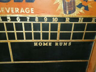 Vintage Orange Crush Embossed Tin Sign 1930 ' s Stout Comp.  Baseball Scoreboard 6
