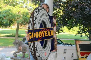 Rare Vintage c1930 Goodyear Tires Gas Oil 2 Side 34 