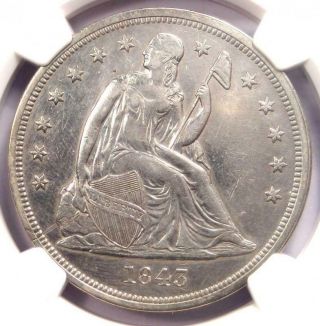1843 Seated Liberty Silver Dollar $1 - Ngc Au Details - Rare Early Date Coin