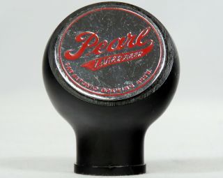 Vintage Pearl Lager Beer Ball Tap Knob Handle San Antonio Brewing Black Silver