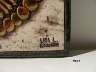 LISA LARSON : Wall Tile Sunflower / Plate / Gustavsberg / Vintage 1960 ' s 4