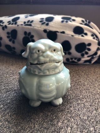 Foo Dog - Asian Inspired Foo Dog Censer - Porcelain Celadon Green