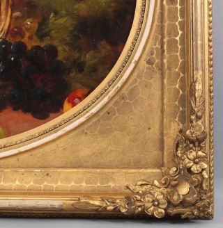 Antique 19thC O/C,  Fruit Still Life,  Oil Painting,  Gold Gilt Frame, 7