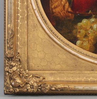 Antique 19thC O/C,  Fruit Still Life,  Oil Painting,  Gold Gilt Frame, 8