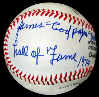 Rare James Cool Papa Bell Signed Onl Feeney W/ Hof Inscription Baseball Psa/dna