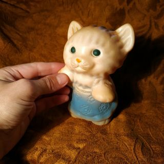 Vintage Rare Authentic Russian Rubber Toy - Cat Kitty - 5.  6 In - Ussr Doll