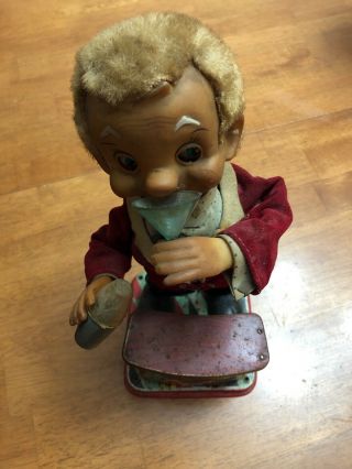 Vintage Rosko Toys Tin Battery Operated Bartender Made In Japan