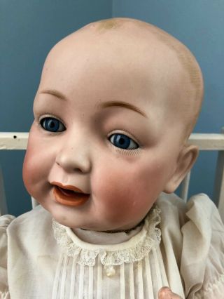JD Kestner Antique Character Bisque Baby Doll,  Rare Life Sized,  French Bonnet 5