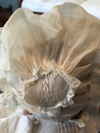 JD Kestner Antique Character Bisque Baby Doll,  Rare Life Sized,  French Bonnet 8