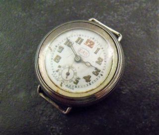 Antique F Borgel Solid Silver Hermetic Trench Watch Wristwatch Ews