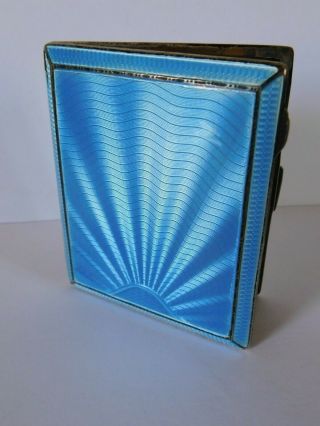 Antique Solid Silver & Enamel Cigarette Case / Card Case