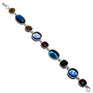 London Blue Topaz Bracelet 925 Sterling Silver Handmade Jewelry Sz7 - 8 "