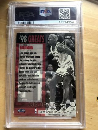 Dennis Rodman 1997 Ultra Platinum Medallion /100 PSA 8 Rare 2