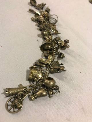 Vintage ELCO Sterling Silver Charm Bracelet & Charms 70 GraS/W,  Cowboy,  Old West 6