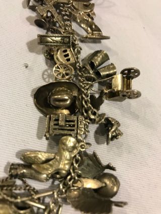 Vintage ELCO Sterling Silver Charm Bracelet & Charms 70 GraS/W,  Cowboy,  Old West 7