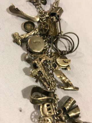 Vintage ELCO Sterling Silver Charm Bracelet & Charms 70 GraS/W,  Cowboy,  Old West 8