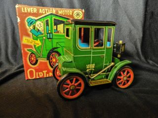 Vintage Modern Toys Japan OLD - TIMER NO 4 TIN Litho Lever Action Car Orig/box 4