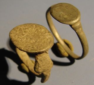Ancient Bronze Rings.  Middle Ages.  Оriginal.