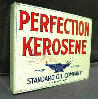 Vintage Authentic Perfection Kerosene Flange Sign,  Rare Standard Oil Co.