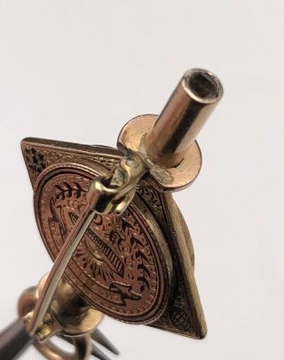 Antique Engraved Kappa Alpha Society Members 14K Gold Watch Key Fob Pendant Pin 10