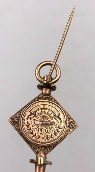 Antique Engraved Kappa Alpha Society Members 14K Gold Watch Key Fob Pendant Pin 11