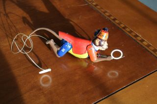 Vintage Lehmann Tom The Mechanical Monkey Toy Tin Made West Germany