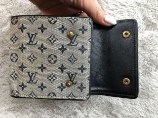 Authentic Louis Vuitton Trifold Wallet Mono Mini Lin Canvas Vintage 6