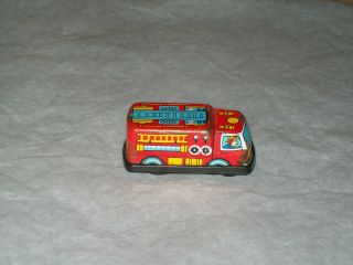 Vintage Tin Litho Toy Friction Fire Truck - 50 