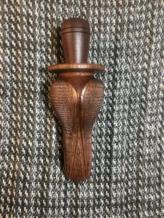 Vintage Style Hand Carved wooden duck call Silver Dollar Collar N.  Sparks 3