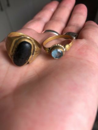 2 X Ancient ? Brass Rings Metal Detecting Find