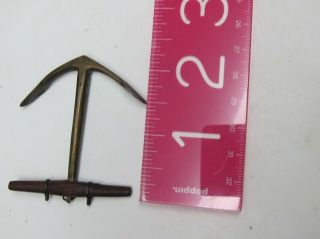 Vintage Solid Brass & Wood Model Ship Anchor 2 1/4 Inches Boat Miniature Small