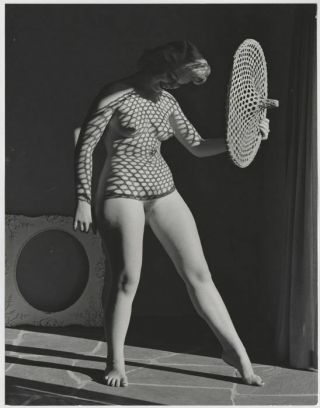 Vintage Andre De Dienes Large Lady Fine Art Nude Figure Photograph Water Nymph