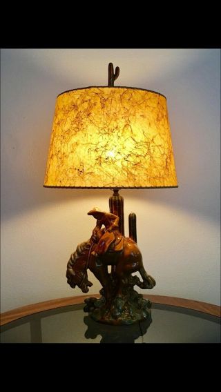 1940s Vintage Cowboy & Horse Lamp