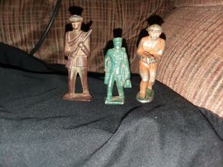3 Vintage Cast Iron/metal Toy Soldiers - Ww1 - Ww2? - Unmarked - 1930 