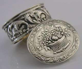 GERMAN 830 SOLID SILVER SNUFF or PILL BOX c1900 ANTIQUE 2
