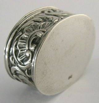 GERMAN 830 SOLID SILVER SNUFF or PILL BOX c1900 ANTIQUE 8
