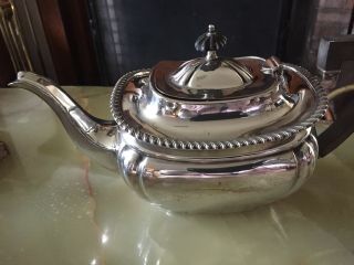 Martin Hall & Co.  Georgian silver plated 3 piece tea set.  C.  1860 7