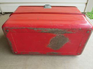 VINTAGE JAX BEER RED METAL PICNIC COOLER/CHEST ORLEANS RARE 9