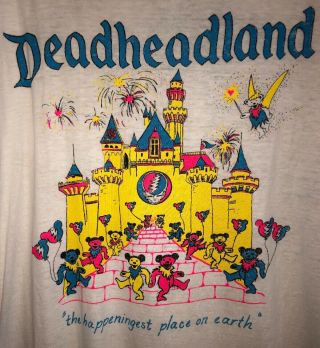 VTG Grateful Dead T Shirt Dead Head Land Mickey Disney Rolling Stones Pink Floyd 3