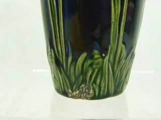 A Very Rare Art Nouveau Stoneware Vase w/ Organic Pewter Mount.  Max Laeuger. 8