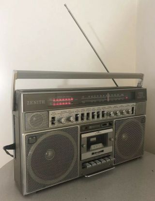 Vintage Zenith R99 Cassette Tape Player Boom Box 1980s Ghetto Blaster