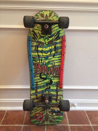 1987 Sims Jeff Phillips Pro Model Complete Skateboard Tie Dye Demons