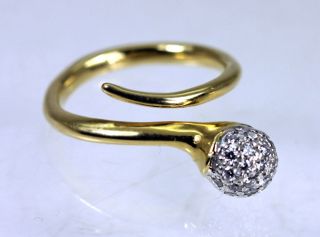 Vintage 18k Gold Diamond Snake Ring Estate